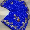 SOFT SILK ORIGINAL BANDHANI WITH GOTA PATTI HAND WORK SAREE - Blue