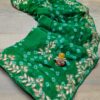 SOFT SILK ORIGINAL BANDHANI WITH GOTA PATTI HAND WORK SAREE - Green