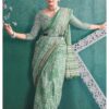 COTTON BAGRU PRINT SAREE - Green