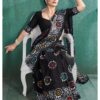 COTTON BATIK PRINT SAREE - Black