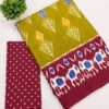 COTTON FANCY IKAAT PRINT SAREE - mustard yellow