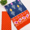 COTTON FANCY IKAAT PRINT SAREE - Blue