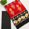 COTTON FANCY IKAAT PRINT SAREE - Red