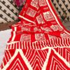 COTTON BATIK PRINT SAREE - Red