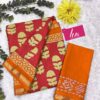 BAGRU BLOCK PRINT MODAL MULCOTTON SAREE - Dark Red
