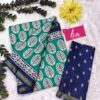 BAGRU BLOCK PRINT MODAL MULCOTTON SAREE - caribbean green