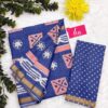 BAGRU BLOCK PRINT MODAL MULCOTTON SAREE - Blue